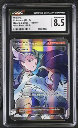 CGC 8.5 Winona 2015 Roaring Skies 108/108 Ultra Rare Holo Pokemon Card - Image 1