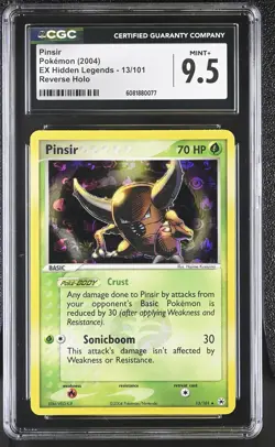 CGC 9.5 MINT+ Pinsir 2004 EX Hidden Legends 13/101 Reverse Holo Pokemon Card - Image 1