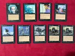 Ice Age Lot HP Black Cards Magic The Gathering MTG Heavily Played 9 Cards - Image 1