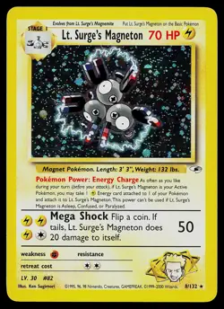 Pokemon Card - Lt. Surge's Magneton Gym Heroes 8/132 Holo Rare - Image 1