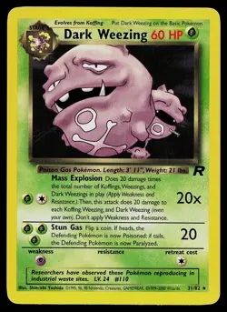 Pokemon Card - Dark Weezing Team Rocket 31/82 Rare - Image 1