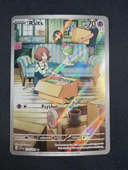 Pokemon TCG Ralts Scarlet & Violet Base Set Holo Illustration Card 211/198 - Image 1
