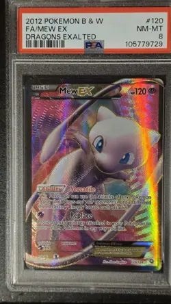Mew EX Full Art - 120/124 - BW Dragons Exalted Pokemon Card - PSA 8 - Image 1