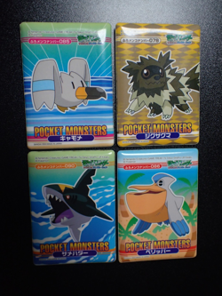 Pokemon Bandai Waterproof Bathroom Menko Card x4 Sharpedo etc #6134 PLAY - Image 1