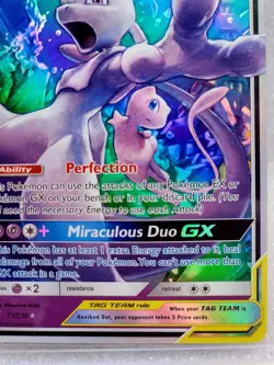 Pokemon Mewtwo Mew Tag Team GX TCG Holo Card Unified Minds 71/236 World Champion - Image 4