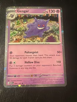 Pokemon TCG Gengar 94/165 Scarlet & Violet 151 Cosmo Holo Rare Exclusive Card - Image 1