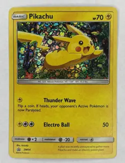 Pokemon Pikachu Promo Sun & Moon SM04 Card 70HP 2016 English Non Holo MP - Image 1