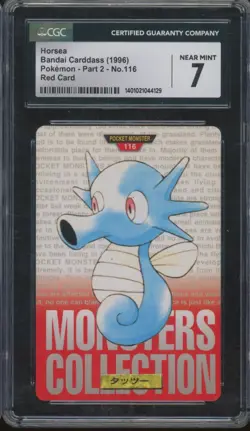 1996 Pokemon Part 2 Red Card #116 Horsea CGC 7 - Image 1