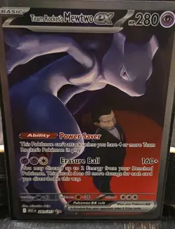 Pokemon Team Rocket's Mewtwo ex EX Holo 231/182 Sv10 Destined Rivals 280 HP Rare - Image 1