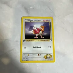 Pokemon 2000 Gym Heroes Lt. Surge’s Spearow 52/132 1st Edition Uncommon - Image 1