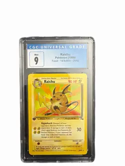 Pokemon Raichu Fossil 1st Edition CGC 9 Rare 29/62 1999 Card - Image 1
