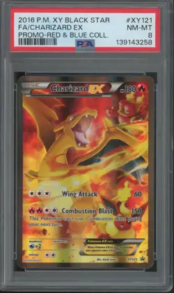 2016 Pokemon XY Black Star Promo #XY121 Charizard EX PSA 8 - Image 1