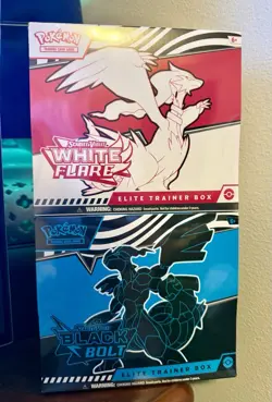 Pokemon Black Bolt and White Flare Elite Trainer Box ETB Set of 2 New - Image 1