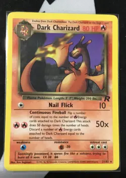 Pokemon TCG Dark Charizard 21/82 Base Set Non-Holo Rare Card LP - Image 1
