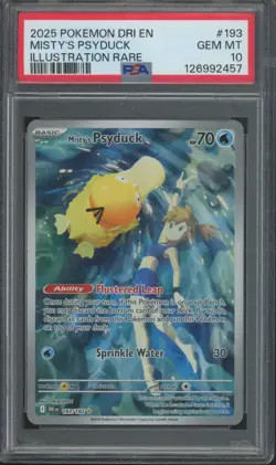2025 Pokemon DRI EN Illustration Rare #193 Mist's Psyduck Gem Mint PSA 10 - Image 1