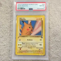 Pokemon Snap Pikachu 26 Spanish 2000 World Coll. Promo Regular PSA 8 Wotc - Image 1