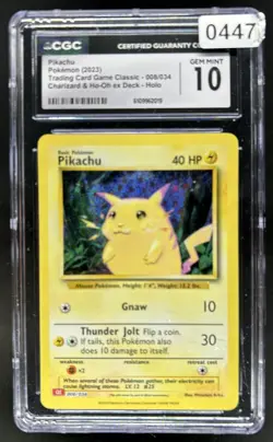 2023 Pokemon Classic Pikachu Charizard & Ho Oh ex Deck #008/034 CGC 10 - Image 1