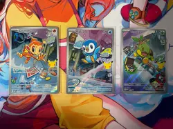 Chimchar Turtwig Piplup First Partner Illustration Collection Promo Set Pokemon - Image 1