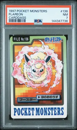 1997 POCKET MONSTERS CARDDASS #136 FLAREON PSA 7 - Image 1