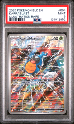 Karrablast 094/086 Sv: Black Bolt Pokemon TCG - Illustration Rare IR PSA 9 MINT - Image 1