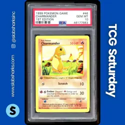 1999 POKEMON BASE SET SHADOWLESS 1ST EDITION #46/102 CHARMANDER PSA 10 - Image 1