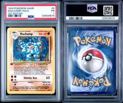 1999 Pokemon Game Machamp Holo 1st Edition 8/102 PSA 1 - Image 3