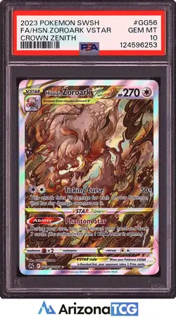 Pokemon 2023 Hisuian Zoroark VSTAR GG56 Full Art GG Crown Zenith GEM MINT PSA 10 - Image 1