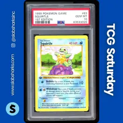 1999 POKEMON BASE SET SHADOWLESS 1ST EDITION #63/102 SQUIRTLE PSA 10 - Image 1