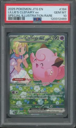 2025 Pokemon JTG EN #184 Lillie's Clefairy ex Gem Mint PSA 10 - Image 1