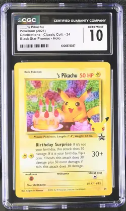 Pokemon tcg 2021 Celebrations - Classic Coll. ____'s Pikachu #24 CGC 10 - Image 1