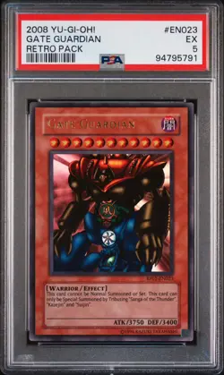 2008 Yu-Gi-Oh! Gate Guardian Retro Pack RP0 Unlimited Ultra Rare PSA 5 - Image 1