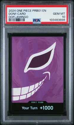 2024 ONE PIECE PRB01 DOFLAMINGO DON CARD 1st PSA 10 POP 1 PREMIUM BOOSTER - Image 1
