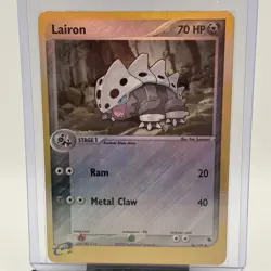 Lairon 36/109 Ex Ruby and Sapphire Reverse Holo Foil E Series Pokemon Card LP - Image 1