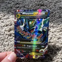 Pokemon TCG M Rayquaza EX Ultra Rare Full Art Holo Mega 230 HP Card 61/108 - Image 1