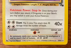 1999 Dragonite Pokemon Card Non-Holo Rare Fossil Set #19/62 Vintage Unlimited - Image 3
