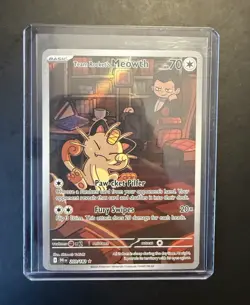Pokemon TCG Team Rockets Meowth Card 203/182 Destined Rivals PSA NM-MT 8 - Image 1