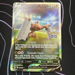 Pokemon Go Conkeldurr v Alternate Full Art Holo Rare Card 074/078 - Image 1