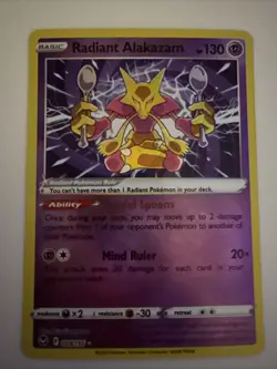 Radiant Alakazam - 059/195 - Pokemon Silver Tempest Radiant Rare Card NM - Image 1