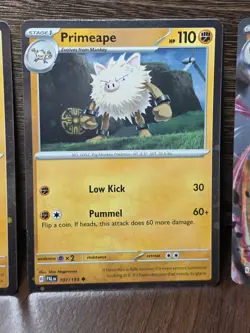 Annihilape EX SVP032 + Mankey + Primeape Black Star Promo Pokemon Card Set NM - Image 3