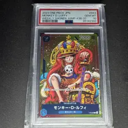 PSA10 GEM MINT ONE PIECE Luffy Trading Card Game Jump Promo P-043 Japanese Rare - Image 4
