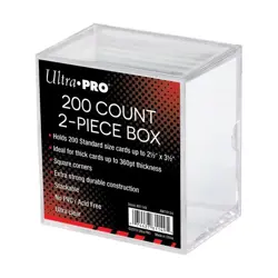 Ultra Pro: 200 Count 2-Piece Clear Card Storage Box - NEW - Image 1
