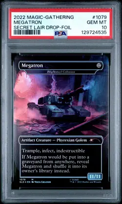 2022 MTG SECRET LAIR DROP #1079 MEGATRON PSA 10 - Image 1