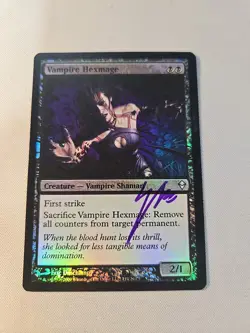 MTG FOIL Vampire Hexmage - Zendikar #114 Signed By Artist Eric Deschamps B - Image 1