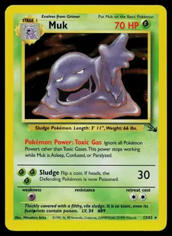 Pokemon Card - Muk Fossil 13/62 Holo Rare - Image 1