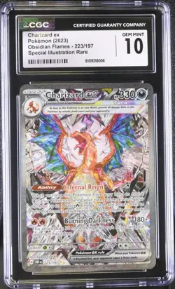 Pokemon Charizard Ex Obsidian Flames SV 223 /197 SIR CGC GEM MINT 10 TCG - Image 1