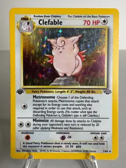 Pokemon TCG Clefable Jungle 1st Edition 1/64 Holo Rare - Image 1