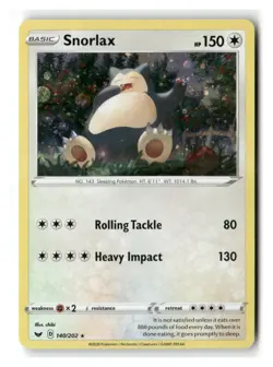 Snorlax 140/202 Cosmo Holo Rare Sword & Shield Pokemon Near Mint - Image 1