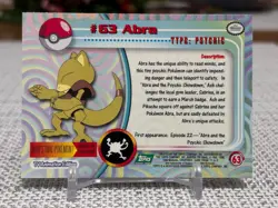 1999 Topps Pokemon #63 Abra (TV Animation Series 1) 3rd Print Green Logo NM - Image 2
