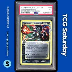 2006 POKEMON EX DRAGON FRONTIERS #100/101 CHARIZARD GOLD STAR HOLO RARE PSA 5 - Image 1