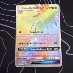 Pokemon TCG Alolan Exeggutor GX 118/111 Rainbow Secret Rare, Crimson Invasion - Image 1